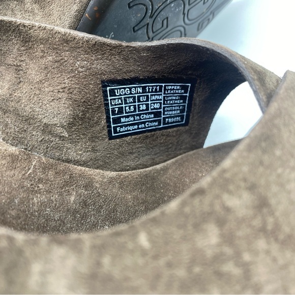 Ugg Hazel Suede Ankle Strap Women's Cork Wedge Platform Sandals Sz 7 SN 1771 - Picture 7 of 8